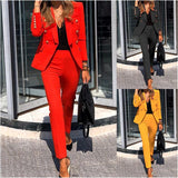 New Women Jacket Blazer Suit Solid Color Two Piece Red, silver accent buttons Sz S