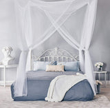 New Reed 4 Corners Post Bed Canopy Mosquito Net Fits all sizes Beds Bedding(White)