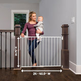 New Regalo 2-in-1 Extra Wide Stairway and Hallway Walk Through Baby Safety Gate, Hardware Mounting, White, 24 inches x 40.5 inches x 28.75 inches (Pack of 1)
