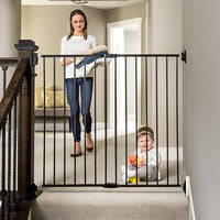 New Regalo 2-in-1 Extra Tall Easy Swing Stairway and Hallway Walk Through Baby Gate, Black