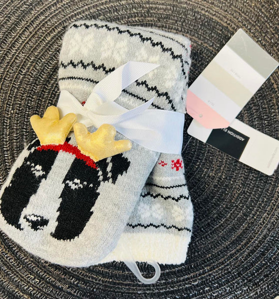 New with tags! Additionelle Reindeer Slipper Socks, one size
