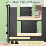 New Retractable Baby Gate, Extra Wide Safety Kids or Pets Gate, 33” Tall, Extends to 55” Wide, Mesh Safety Dog Gate for Stairs, Indoor, Outdoor, Doorways, Hallways(33”x55”- Black)