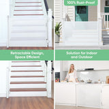 New Retractable Baby Gate, Mesh Baby and Pet Gate 33" Tall, Extends up to 55" Wide, Child Safety Baby Gates for Stairs Doorways Hallways, Dog Gate Cat Gate for Indoor and Outdoor (White)