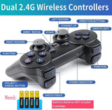 New Retro Game Console, 64GB Wireless Retro Game Stick, Revisit Video Games with Built-in 9 Emulators, 20000+ Games, 4K HDMI Output, and Dual 2.4GHz Wireless Game Stick, for TV Plug and Play (Lite)