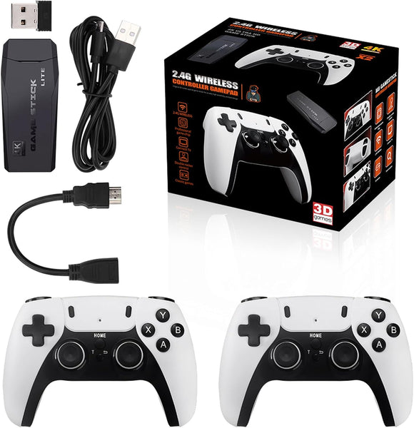 New Wireless Retro 4K Game Console, Nostalgia Stick Game, 30,000+ Games & 9 Emulators Built in, Plug and Play Video Games for Tv with Dual 2.4g Wireless Controllers (M8 PRO-64G)