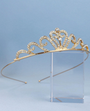 New 1pc Women Rhinestone Crown Design Glamorous Bride Headband For Wedding Party