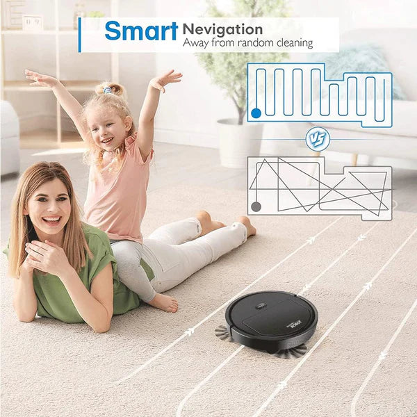 NEW Virtcooy Mini Smart Robot Cleaner with USB Charging with Strong Suction – Household Appliance for Bedroom, Dining Room, Living Room, Balcony, Kitchen, Corridor, BLACK