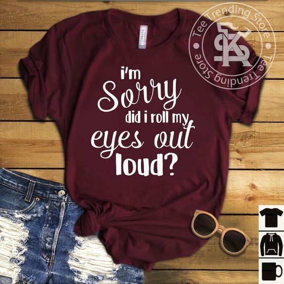 New Women's Funny Graphic Tee Burgundy Sz M
