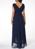 New Rosewe Sleeveless V Back High Low Navy Blue Dress sz L! Retails $67+