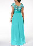 NEW Women's Turquoise Green High Low Boat Neck Lace Dress Rosewe, Sz XL, Retails $69+