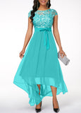 NEW Women's Turquoise Green High Low Boat Neck Lace Dress Rosewe, Sz XL, Retails $69+