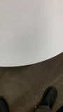 New Retails $499+ Stunning Wayfair Unique Nordic 35.5 inch round Coffee table with plain white composite wood table top and electroplated stainless steel titanium finish base