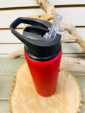 New Red Aluminum Water Bottle by Justin Case! Non slip grip bottom