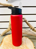 New Red Aluminum Water Bottle by Justin Case! Non slip grip bottom