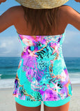 New Retails $63+ Ruffle Marine Life Print Multi Color Tankini Set sz XL