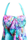 New Retails $63+ Ruffle Marine Life Print Multi Color Tankini Set sz XL