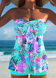 New Retails $63+ Ruffle Marine Life Print Multi Color Tankini Set sz XL