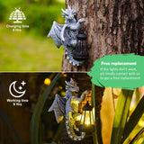 NEW Retails $54, Dragon Tree Hugger with Solar Lantern - 9.3 Inch Resin Statue