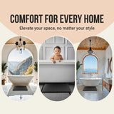 NEW Retails $55, Plush Bathroom Rug 34x21 Absorbent Machine Washable Non Slip Chenille Bath Mat, grey