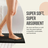 NEW Retails $55, Plush Bathroom Rug 34x21 Absorbent Machine Washable Non Slip Chenille Bath Mat, grey