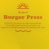 NEW 2-in-1 Burger Patty Press & Shape Maker by Sun Squad