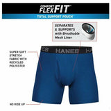 NEW Hanes Men's Ultimate Comfort Flex Fit Total Support Pouch Boxer Briefs 3-Pack, Sz 3XL