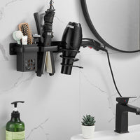 NEW Hair Dryer Holder Wall Mount Rack Bathroom Shelf Space Save Storage Accessories