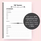 NEW Fuck I'm Dead: I'm Dead Now What Planning Book Final Wishes End of Life Planner, Pink