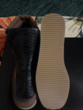 NEW Retails $65, Mens Boots Casual Alligator Look Zip Sides Fashion Slip On Boot, Sz 12