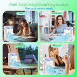 NEW Retails $92, Small portable AC unit with humidifier, Remote, 7 colour changing night light & timer, 1.5L Water Tank! Great for Bedside Table!