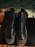NEW Retails $65, Mens Boots Casual Alligator Look Zip Sides Fashion Slip On Boot, Sz 12