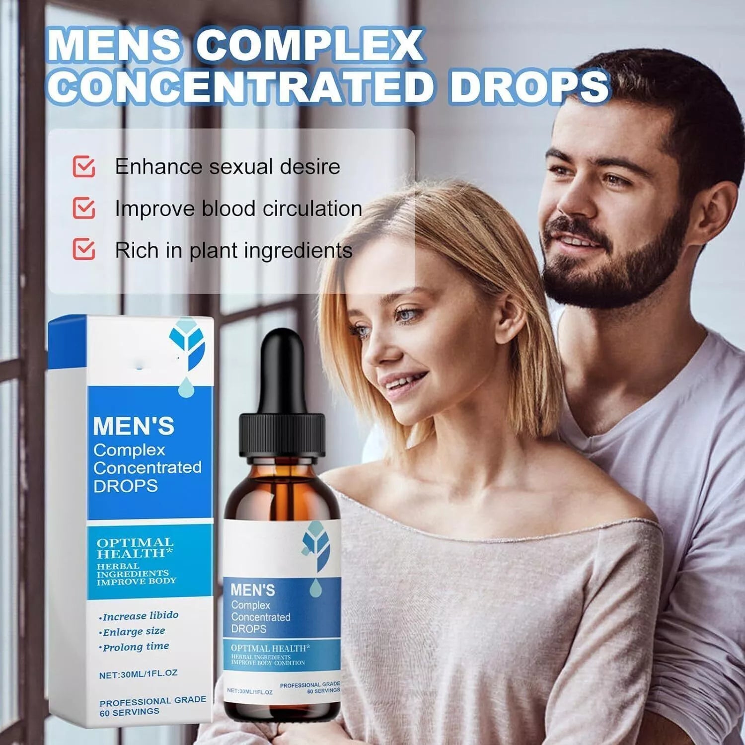 NEW Blue Horizon Men's Complex Concentrated Drops, Mens Enhancement Drops, 1 Bottle, Exp: 01/04/2027