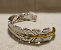 NEW in gift box! Adelly Faith Feather Bracelet Prosperity Protection Silver Gold Tone