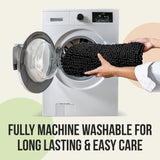NEW Retails $55, Plush Bathroom Rug 34x21 Absorbent Machine Washable Non Slip Chenille Bath Mat, grey