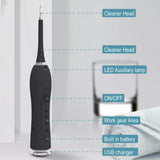 NEW Electric Dental Calculus Tartar Remover Ultrasonic Whitening Tooth Cleaner Brush, Black