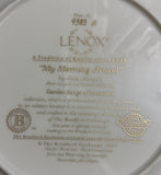 NEW Lenox “My Morning Friend” Bradford Exchange Gold Trimmed Plate, with certificate of authenticity in original box!