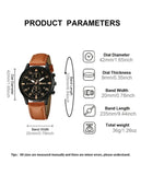 NEW Men's Luxury Water Resistant Watch with Leather Strap Brown & Brown Quartz