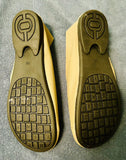 NEW Women's Khaki Colored Faux Leather Flats Comfy Slip On Non-Slip Shoes Casual, Sz 7.5