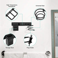 NEW Hair Dryer Holder Wall Mount Rack Bathroom Shelf Space Save Storage Accessories