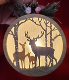 NEW Light-up, Deer in the Woods Silhouette Christmas Ornament