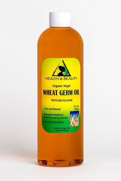NEW Wheat Germ Oil Unrefined Organic Carrier Cold Pressed Virgin Raw 12 fl. oz.