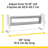 Retails $70+ New Safety 1st Top Of Mattress Bed Rail - Grey, Adjustable! Fits Twin, Queen & King