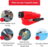 NEW 3 in 1 Safety Car Escape Keychain Seatbelt Cutter and Window Breaker, Car Window Breaker Keychain Seatbelt Cutter Glass Breaker, Car Emergency Escape Tool for Automotive Accidents, RED