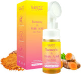 New SAISZE Turmeric Foaming Face Cleanser for Acne-Prone Skin, Turmeric Kojic Acid Face Wash with Soothing Brush Head, Turmeric Face Wash for Women and Men