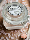 New Salty Girl Co. All Natural Himalayan & Epsom Sea Salt Soak for Hands, Feet & Body, Purify, hydrate & Rejuvenate! Massive 20 Oz Size in reusable glass airtight jar! BN