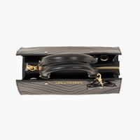 New The Sandra Handbag, handmade by Bond & Mason, Black, includes dust ruffle! Retails $208 US+