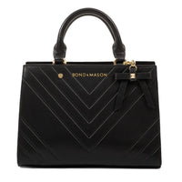 New The Sandra Handbag, handmade by Bond & Mason, Black, includes dust ruffle! Retails $208 US+