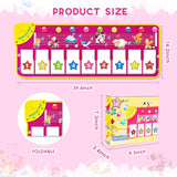 New SANMERSEN Piano Mat, 100.3cm Musical Keyboard Play Mat Electronic Music Animal Funny Play Mat, PINK