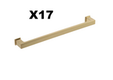 New SET OF 17 Sumner Street Home Hardware Chelsey 8 in. Satin Brass Drawer Pulls Retails $357+