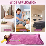 New 2 Zone Digital Far-Infrared (FIR) Oxford Sauna Blanket Body Shaper Professional Detox Therapy Anti Ageing Beauty Machine(Purple) Retails $229+